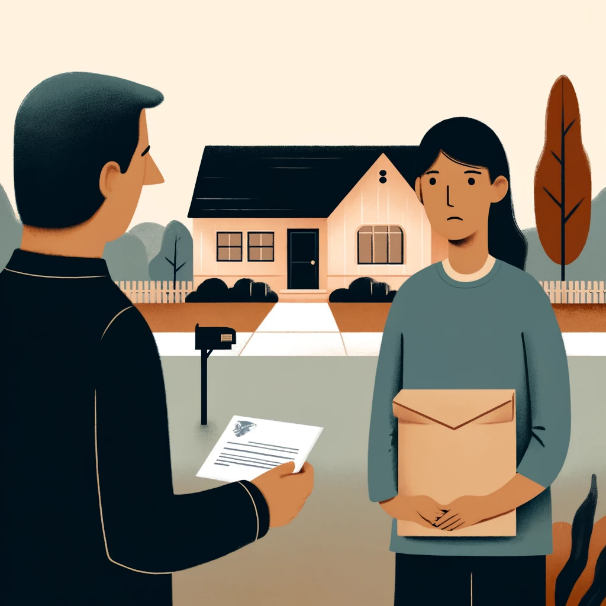 A man being served a protective order